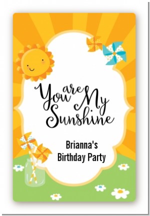 You Are My Sunshine - Custom Large Rectangle Birthday Party Sticker/Labels