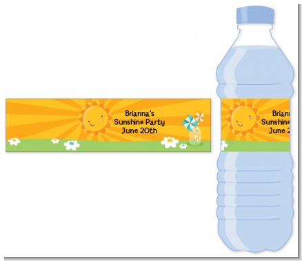 You Are My Sunshine - Personalized Birthday Party Water Bottle Labels