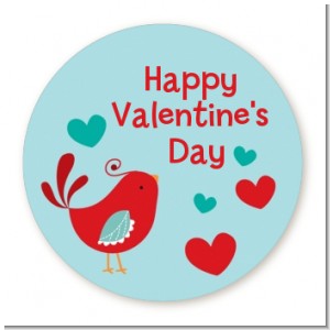 Your The Tweetest Little Birdie - Round Personalized Valentines Day Sticker Labels
