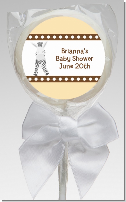 Zebra - Personalized Baby Shower Lollipop Favors