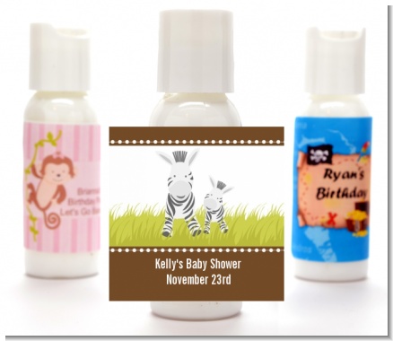 Zebra - Personalized Baby Shower Lotion Favors