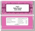 Zebra Print Baby Pink - Personalized Baby Shower Candy Bar Wrappers thumbnail