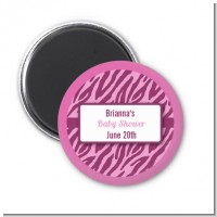 Zebra Print Baby Pink - Personalized Baby Shower Magnet Favors