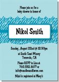 Zebra Print Blue - Baby Shower Invitations