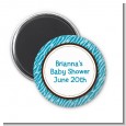 Zebra Print Blue - Personalized Baby Shower Magnet Favors thumbnail