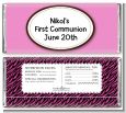 Zebra Print Pink & Black - Personalized Birthday Party Candy Bar Wrappers thumbnail