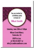 Zebra Print Pink & Black - Birthday Party Petite Invitations