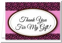 Zebra Print Pink & Black - Birthday Party Thank You Cards