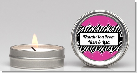 Zebra Print Pink - Birthday Party Candle Favors