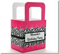 Zebra Print Pink - Personalized Birthday Party Favor Boxes