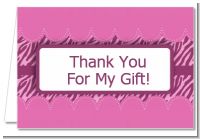 Zebra Print Baby Pink - Baby Shower Thank You Cards