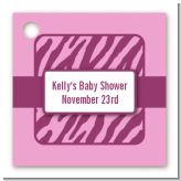 Zebra Print Baby Pink - Personalized Baby Shower Card Stock Favor Tags