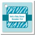 Zebra Print Blue - Personalized Baby Shower Card Stock Favor Tags thumbnail