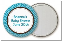 Zebra Print Blue - Personalized Baby Shower Pocket Mirror Favors