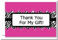Zebra Print Pink - Birthday Party Thank You Cards