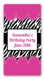 Zebra Print Pink - Custom Rectangle Birthday Party Sticker/Labels thumbnail