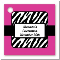 Zebra Print Pink - Personalized Birthday Party Card Stock Favor Tags