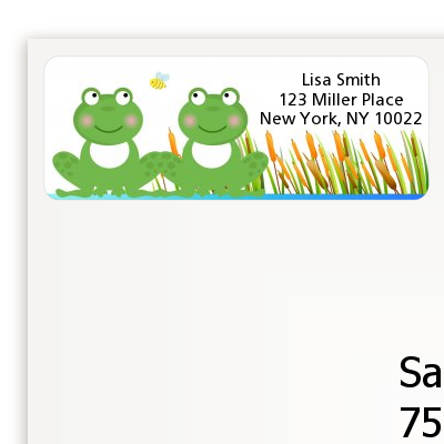 Twin Frogs - Baby Shower Return Address Labels