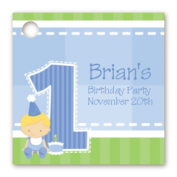 1st Birthday Boy - Personalized Birthday Party Card Stock Favor Tags