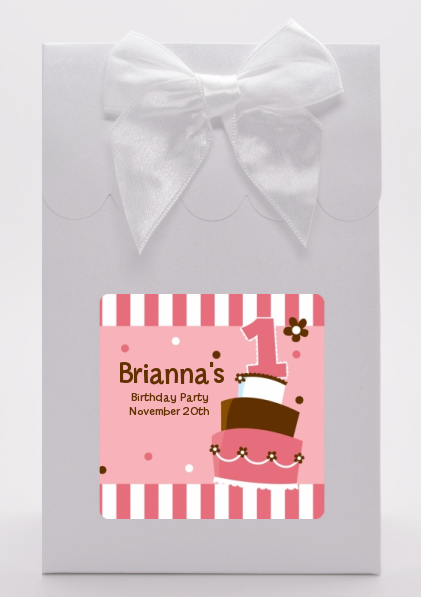 1st Birthday Topsy Turvy Pink Cake - Birthday Party Goodie Bags