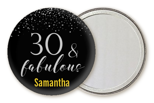 30 & Fabulous Speckles - Personalized Birthday Party Pocket Mirror Favors Gold