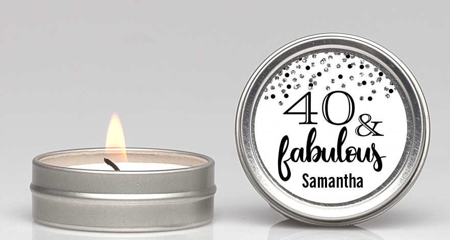  40 and Fabulous Glitter - Birthday Party Candle Favors Gold Glitter