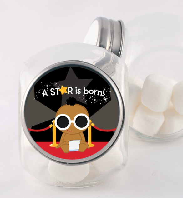  A Star Is Born Baby - Personalized Baby Shower Candy Jar 1 - Caucasian Girl