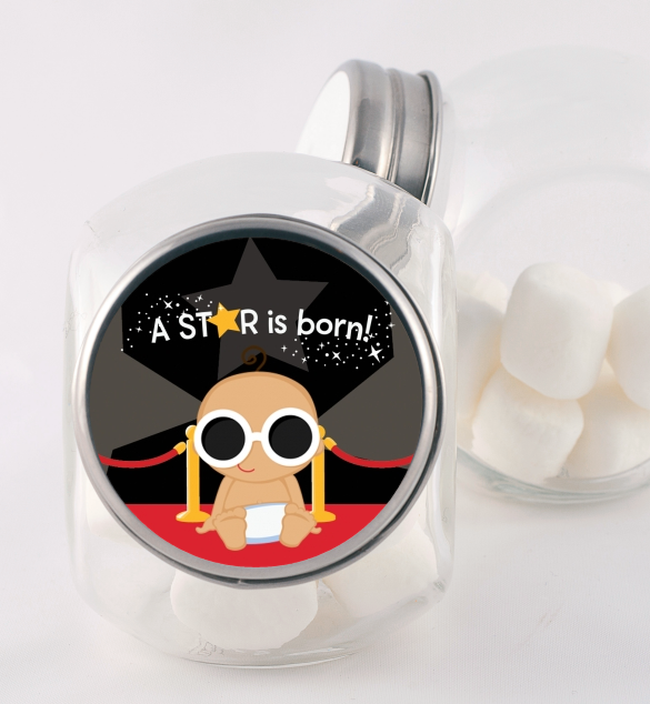  A Star Is Born Baby - Personalized Baby Shower Candy Jar 1 - Caucasian Girl