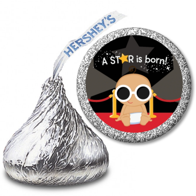  A Star Is Born Baby - Hershey Kiss Baby Shower Sticker Labels 1 - Caucasian Girl