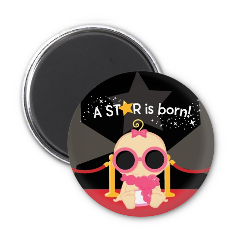  A Star Is Born Baby - Personalized Baby Shower Magnet Favors 1 - Caucasian Girl