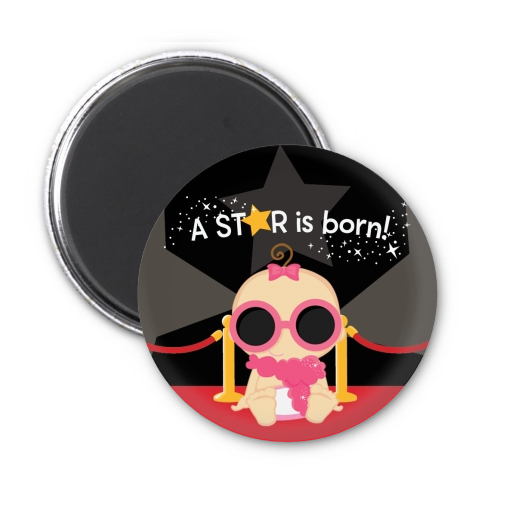 A Star Is Born Baby - Personalized Baby Shower Magnet Favors 1 - Caucasian Girl