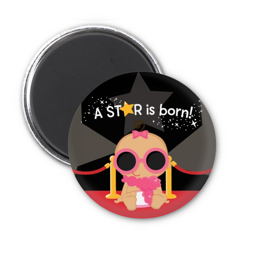  A Star Is Born Baby - Personalized Baby Shower Magnet Favors 1 - Caucasian Girl