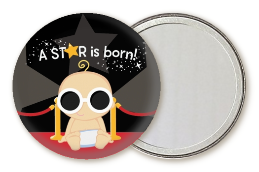  A Star Is Born Baby - Personalized Baby Shower Pocket Mirror Favors 1 - Caucasian Girl