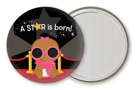  A Star Is Born Baby - Personalized Baby Shower Pocket Mirror Favors 1 - Caucasian Girl