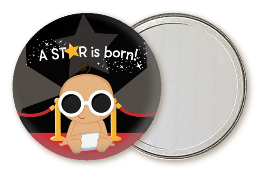  A Star Is Born Baby - Personalized Baby Shower Pocket Mirror Favors 1 - Caucasian Girl