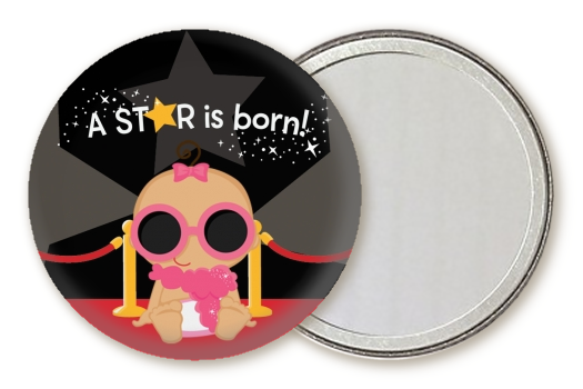  A Star Is Born Baby - Personalized Baby Shower Pocket Mirror Favors 1 - Caucasian Girl