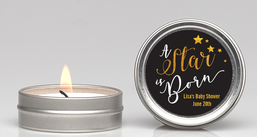  A Star Is Born Gold - Baby Shower Candle Favors Option 1