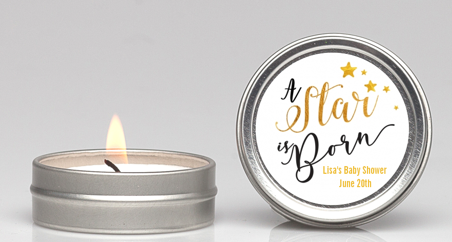  A Star Is Born Gold - Baby Shower Candle Favors Option 1