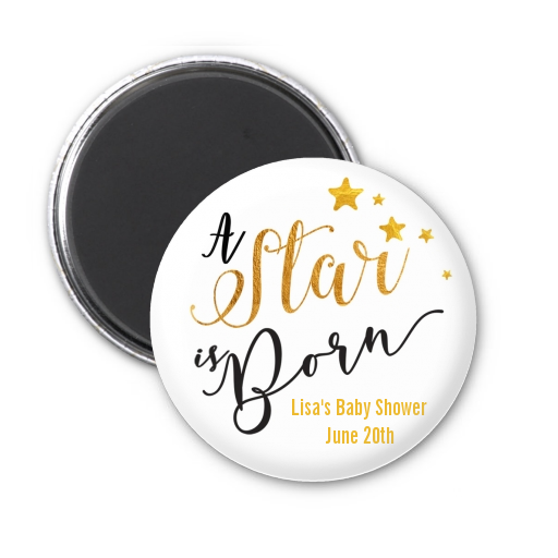  A Star Is Born Gold - Personalized Baby Shower Magnet Favors Option 1