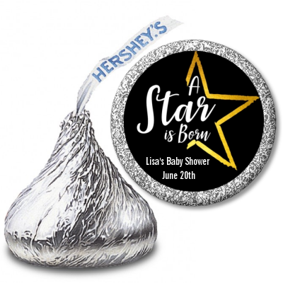 A Star Is Born - Hershey Kiss Baby Shower Sticker Labels