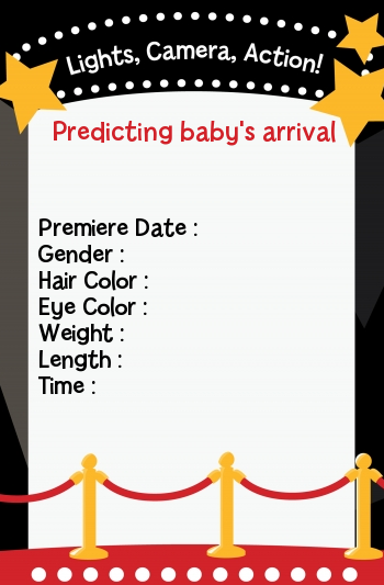 A Star Is Born!® Hollywood Baby Prediction - Baby Shower Game Card