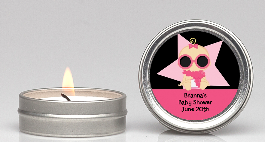  A Star Is Born Hollywood Black|Pink - Baby Shower Candle Favors Blonde Hair