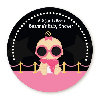  A Star Is Born Hollywood Black|Pink - Personalized Baby Shower Table Confetti Caucasian Blonde Hair