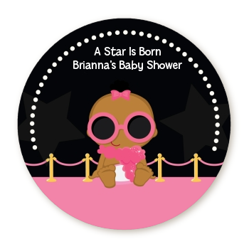  A Star Is Born Hollywood Black|Pink - Personalized Baby Shower Table Confetti Caucasian Blonde Hair