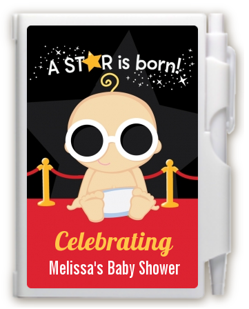  A Star Is Born!® Hollywood - Baby Shower Personalized Notebook Favor Caucasian Boy