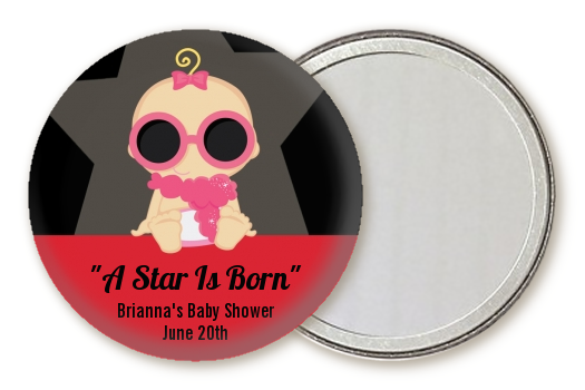  A Star Is Born!® Hollywood - Personalized Baby Shower Pocket Mirror Favors Caucasian