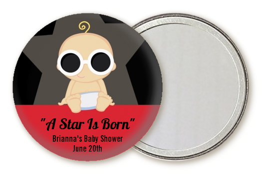  A Star Is Born!® Hollywood - Personalized Baby Shower Pocket Mirror Favors Caucasian