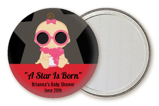  A Star Is Born!® Hollywood - Personalized Baby Shower Pocket Mirror Favors Caucasian