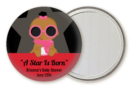  A Star Is Born!® Hollywood - Personalized Baby Shower Pocket Mirror Favors Caucasian