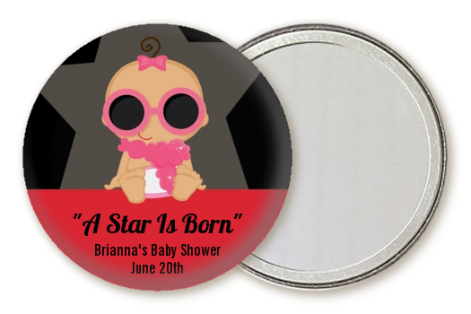  A Star Is Born!® Hollywood - Personalized Baby Shower Pocket Mirror Favors Caucasian